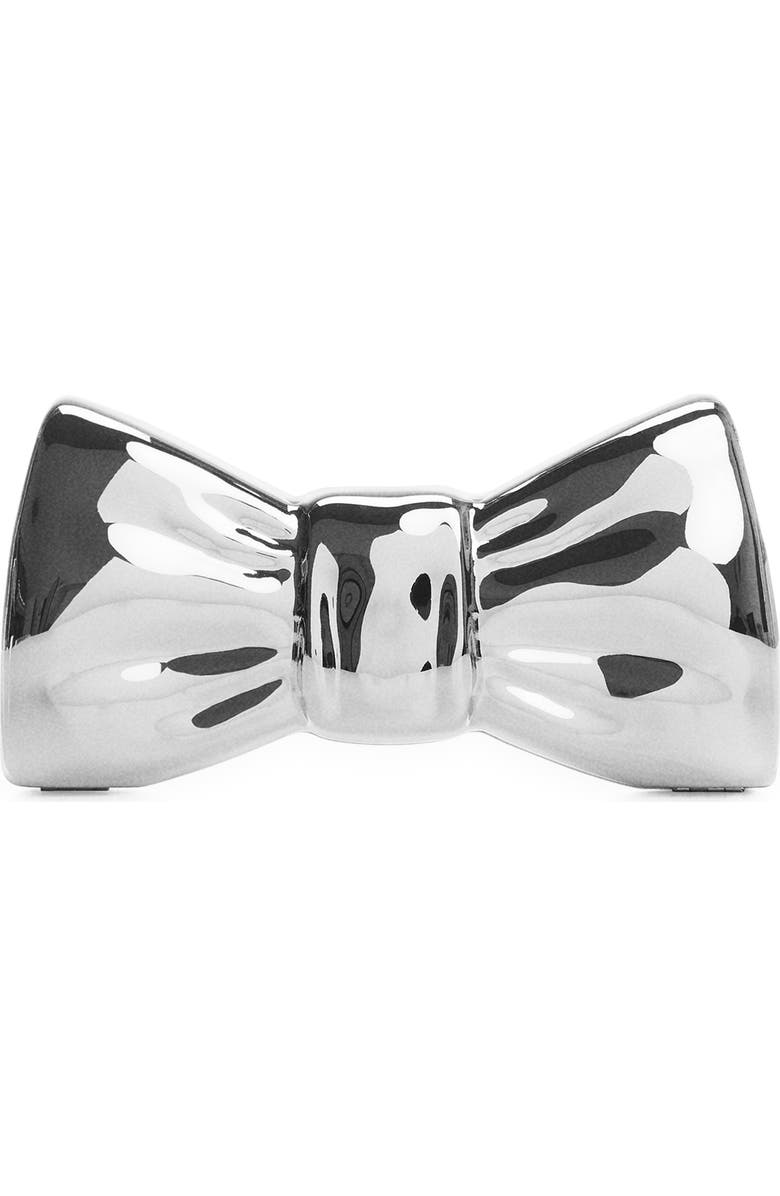 MANGO Metallic Bow Clutch, Main, color,