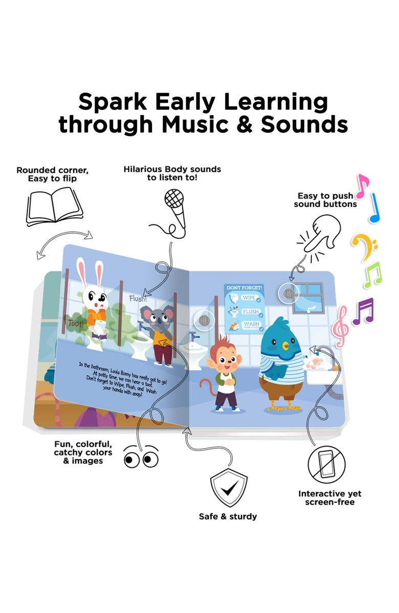 Ditty Bird Kids' Interactive Funny Body Sounds Book, Alternate, color, Blue