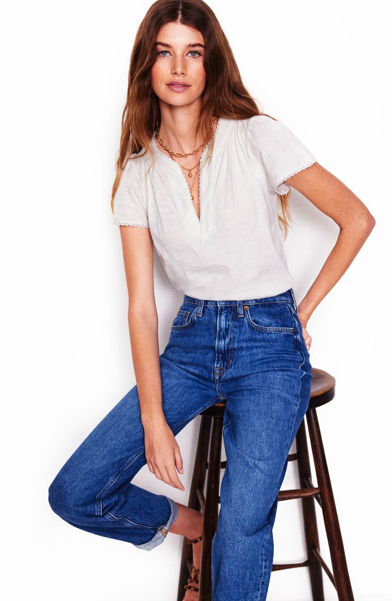 Boden Lace Trim Top, Alternate, color, 