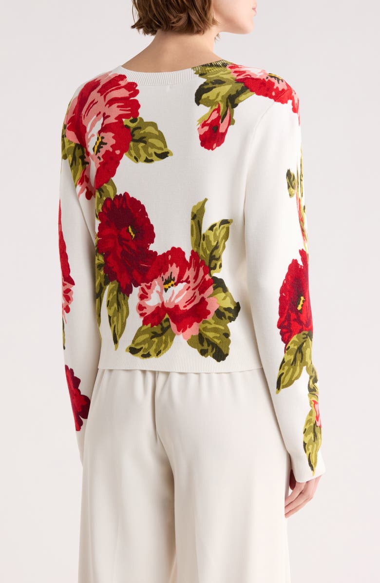 Ellen Tracy Floral Jacquard Sequin Cardigan, Alternate, color, 