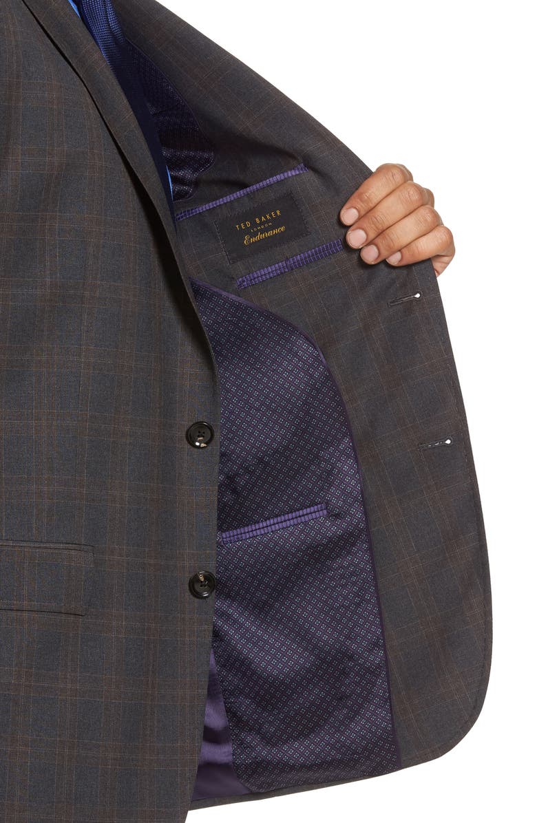 Ted Baker London Jay Trim Fit Plaid Wool Suit, Alternate, color,