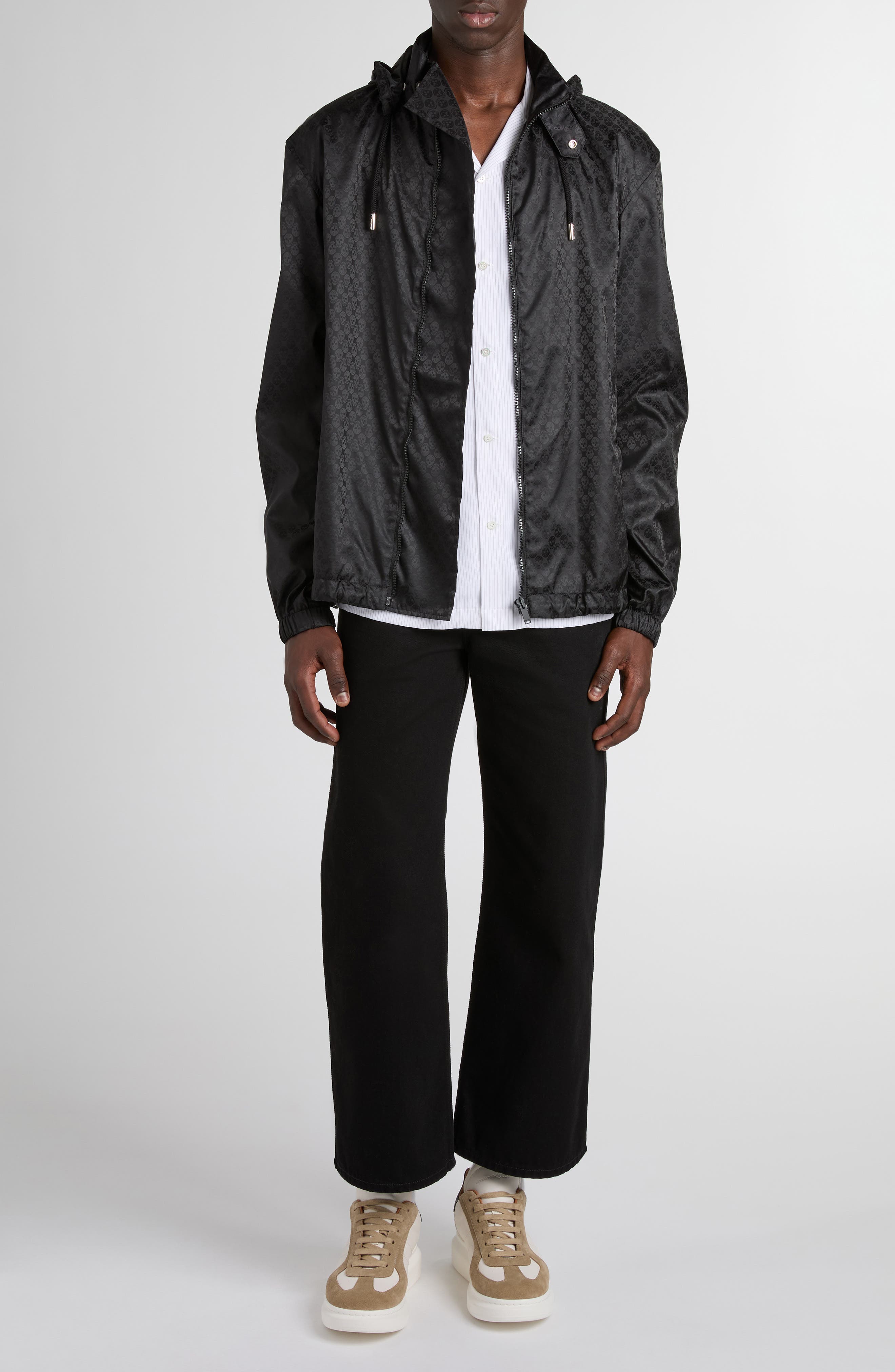 Skull Jacquard Windbreaker Jacket - image 2