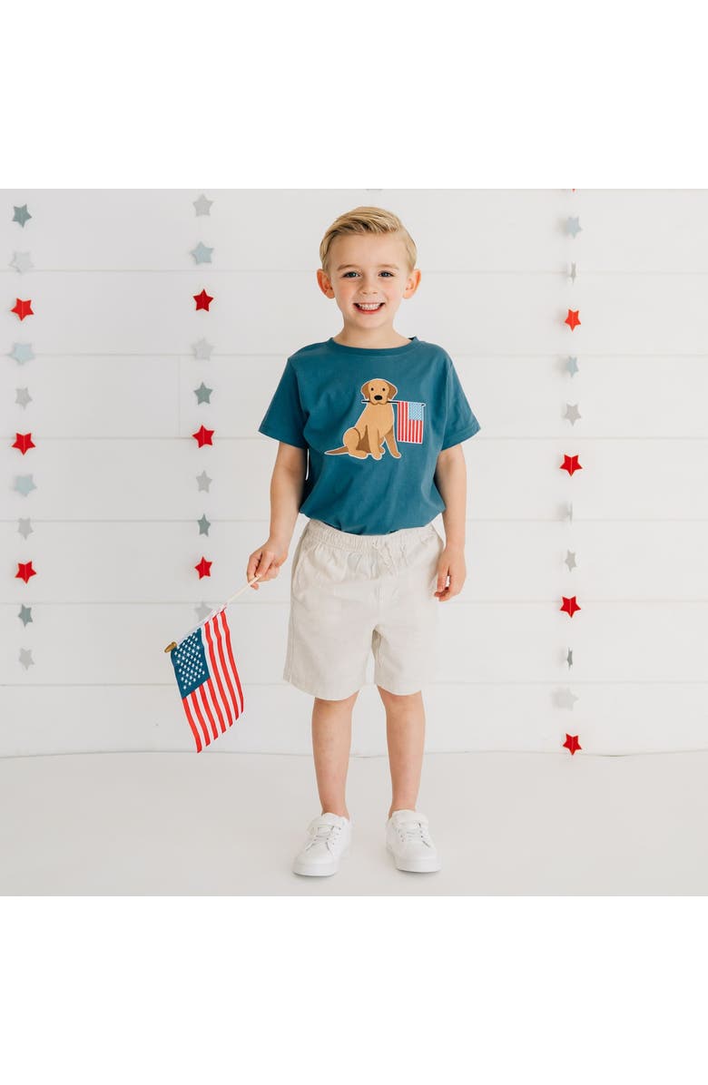 Sweet Wink Patriotic Pup Patch Short Sleeve T-Shirt, Alternate, color, Indigo