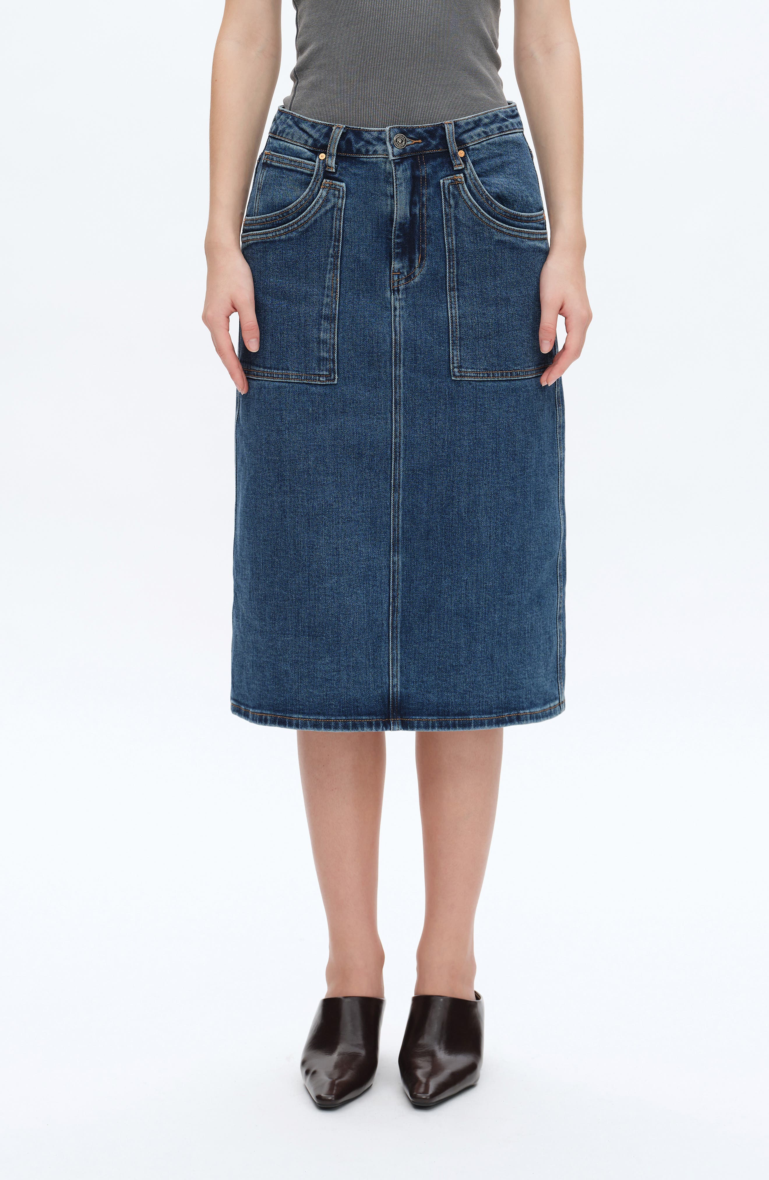 Beth Denim Midi Skirt - image 3