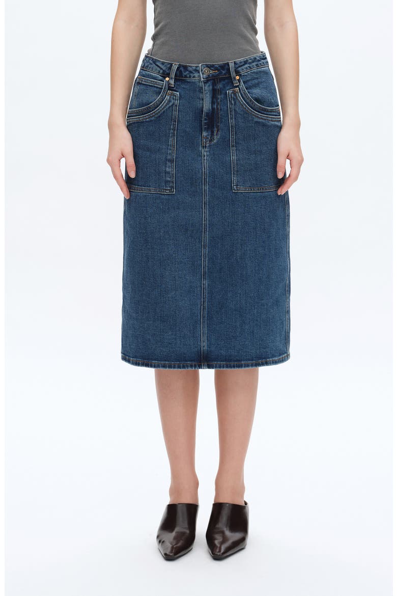 Beth Denim Midi Skirt, Main, color, FREEFALL