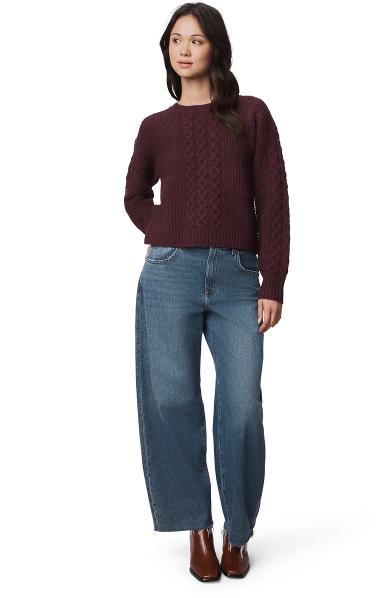 Splendid Celeste Cable Stitch Sweater, Alternate, color, Dark Plum Purple