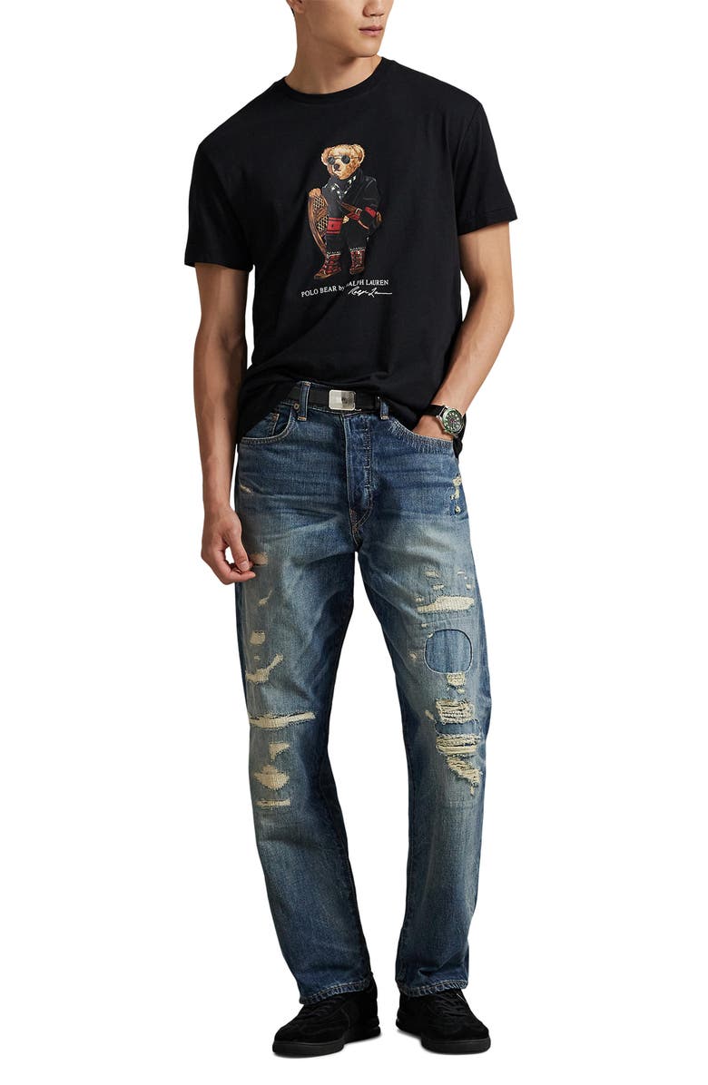 Polo Ralph Lauren Classic Fit Polo Bear Graphic T-Shirt, Alternate, color, Polo Black/ Holiday Bear