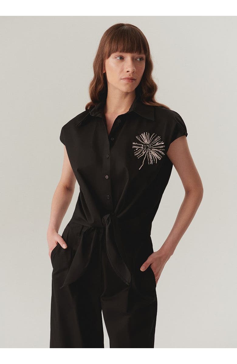 Exquise Kimberly Embellished Tie, Main, color, Black