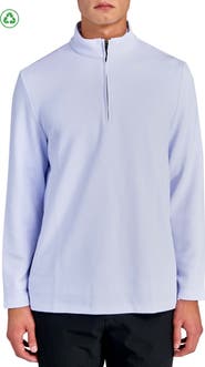 CONSTRUCT Regular Fit Solid Waffle Knit Recycled Performance Quarter Zip