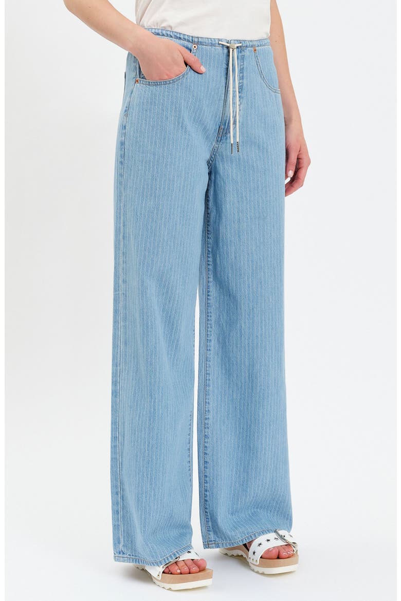 Madison Stripe Drawstring Wide Leg Jeans, Alternate, color, WHIMSY