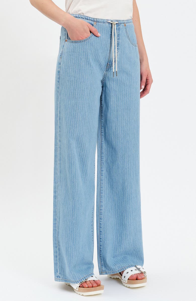 DAZE Madison Stripe Drawstring Wide Leg Jeans, Alternate, color, Whimsy