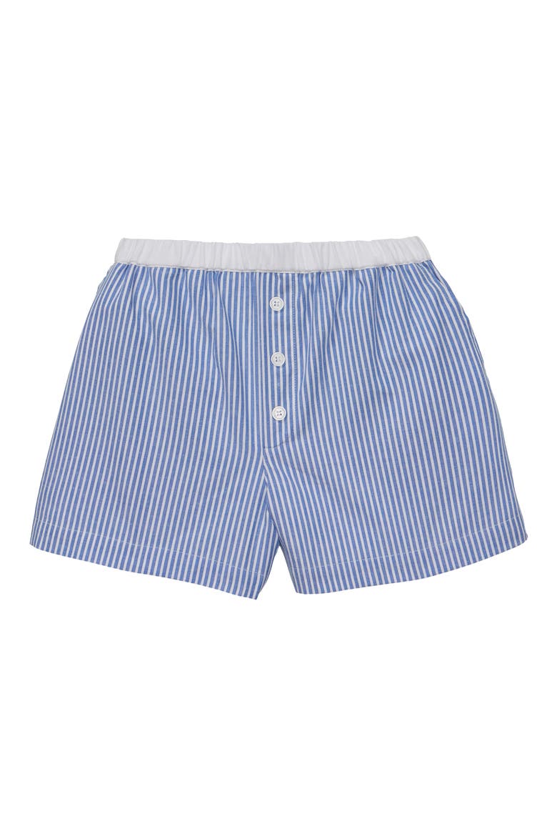 Cotton Twill Pajama Shorts, Main, color, BLUE