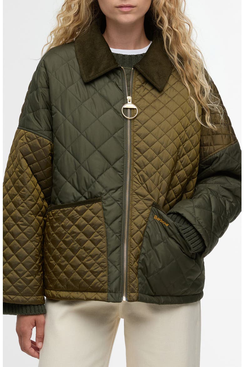 Danby Patchwork Quilted Jacket, Main, color, GOLDEN OLIVE/ ANCIENT TARTAN