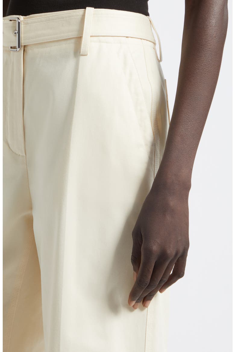 Nila Belted Cotton Drill Crop Straight Leg Pants, Alternate, color, MARZIPAN