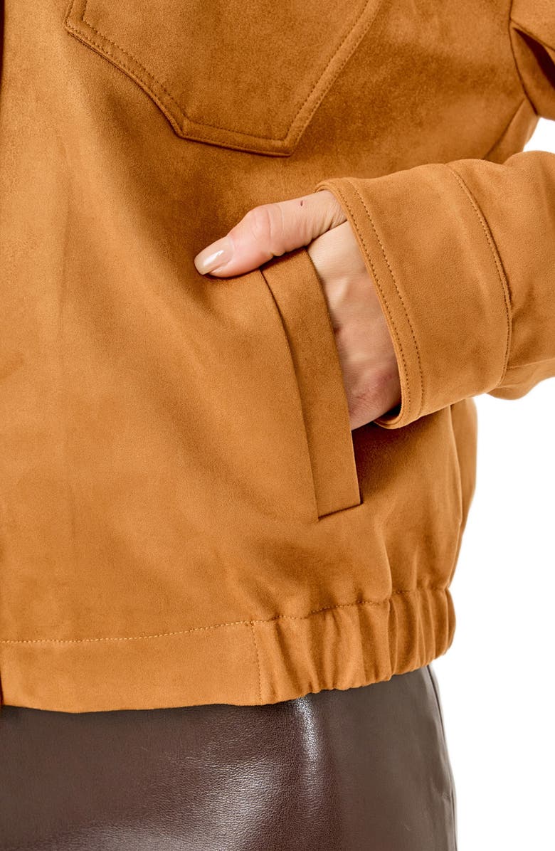 Endless Rose Oversized Faux Suede Jacket, Alternate, color, Camel