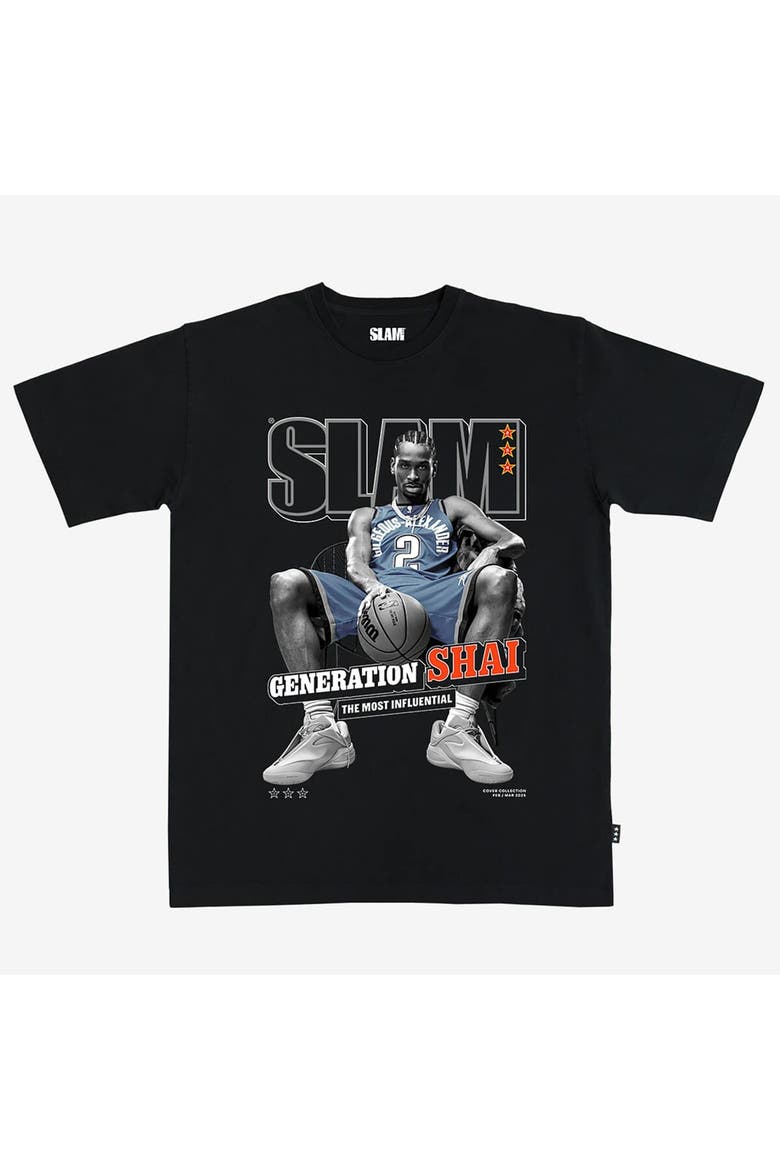Unisex Shai Gilgeous-Alexander Black Oklahoma City Thunder SLAM Cover T-Shirt, Main, color, Black
