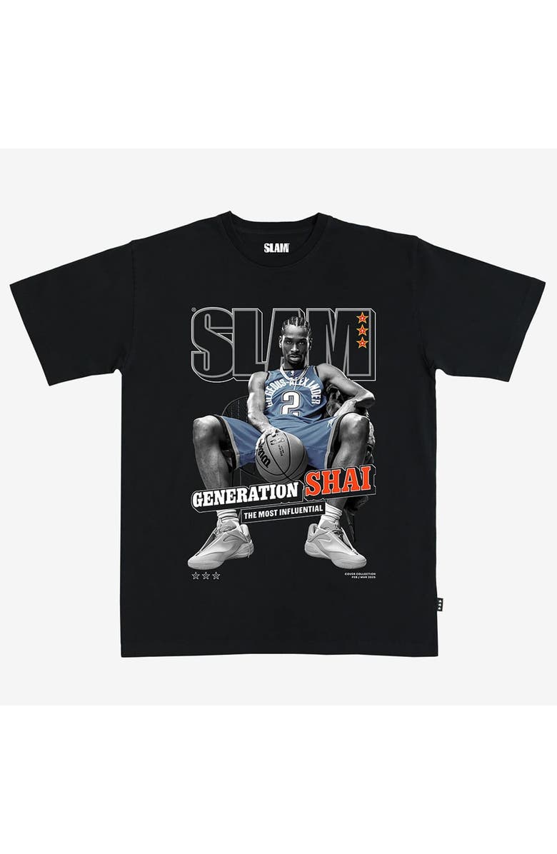 SLAM Unisex Shai Gilgeous-Alexander Black Oklahoma City Thunder SLAM Cover T-Shirt, Main, color, Black
