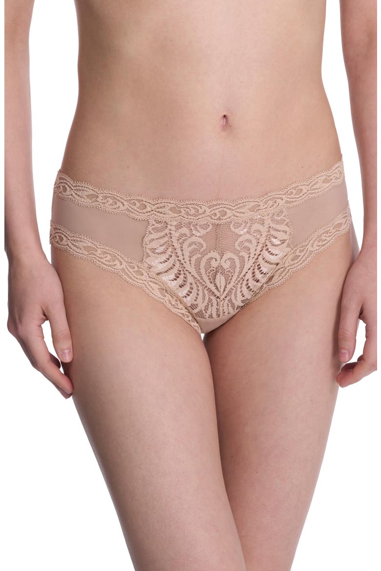 Feathers Lace Hipster, Alternate, color, CAFE