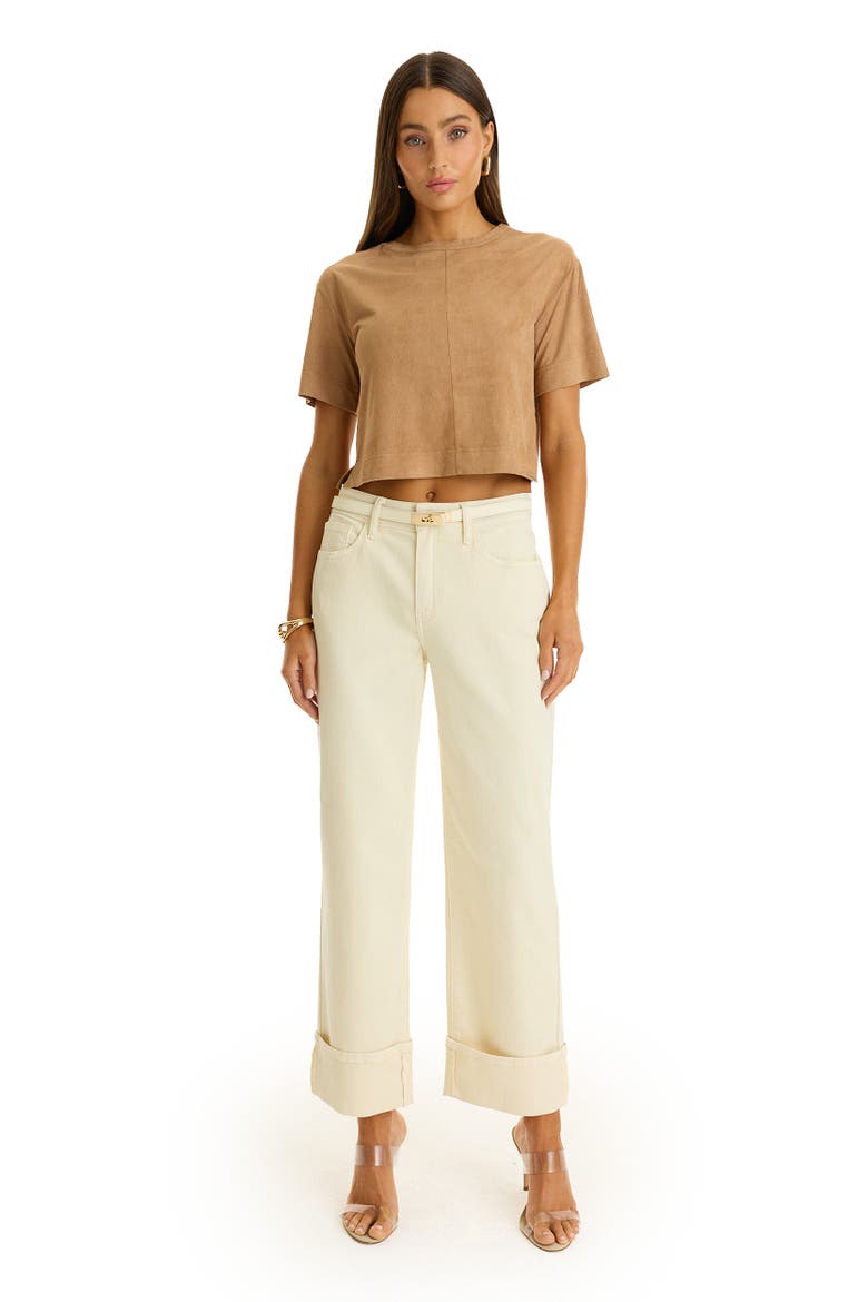 Ren Cropped Cuff Jean, Alternate, color, Ivory