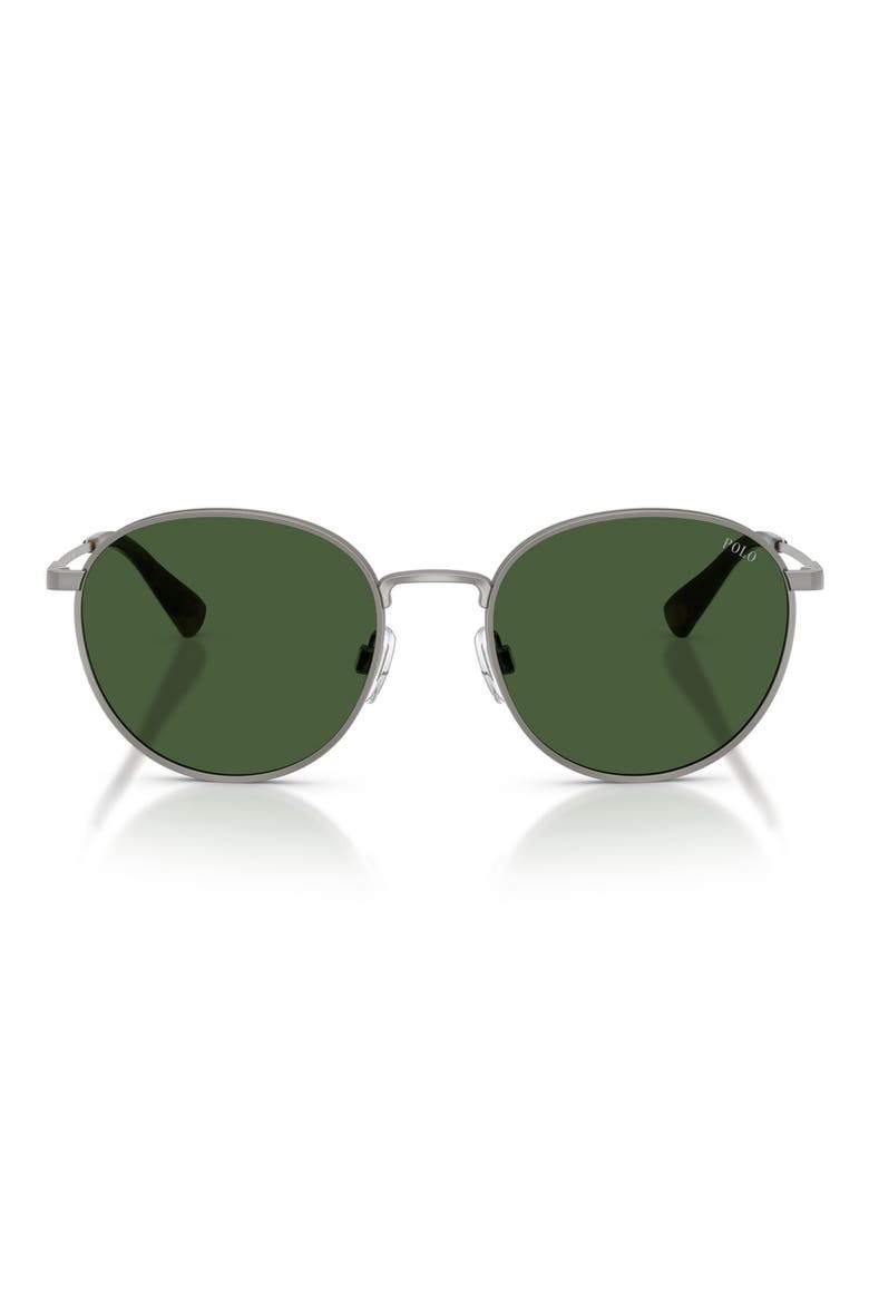 53mm Phantos Sunglasses, Main, color, SHINY GUNMETAL / BOTTLE GREEN