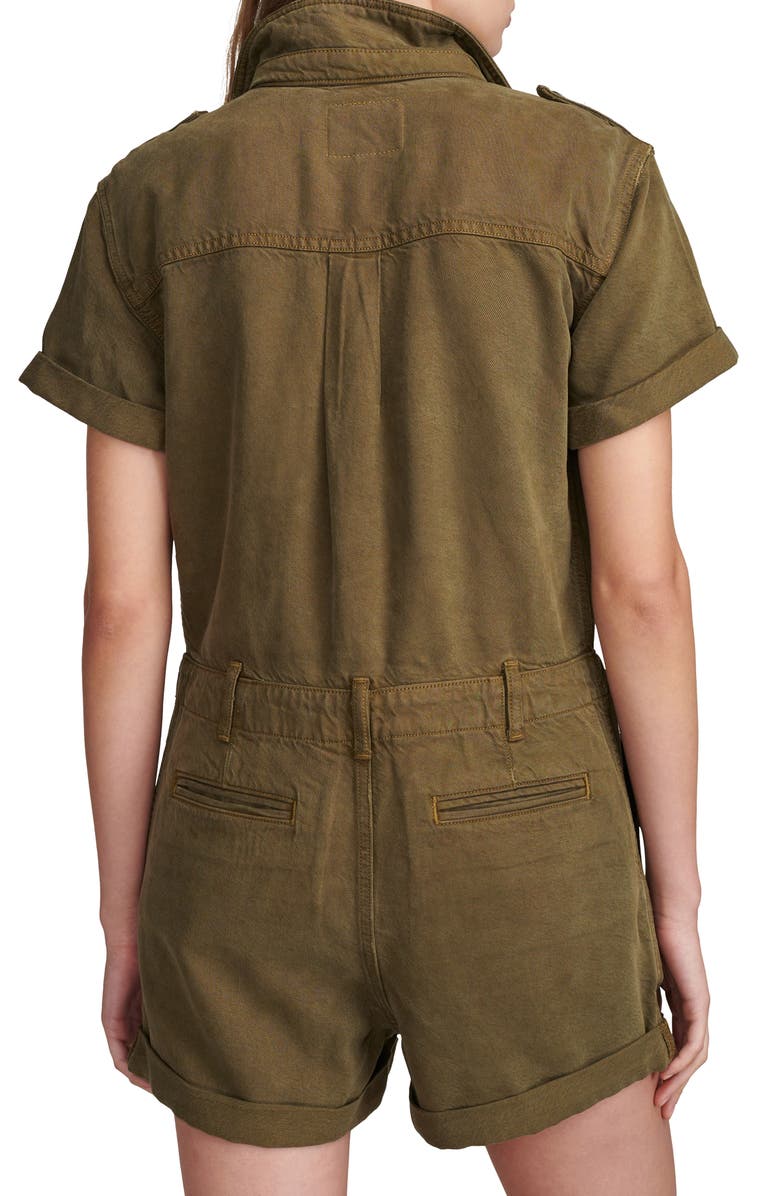 Lucky Brand Denim Utility Romper, Alternate, color, Dark Olive