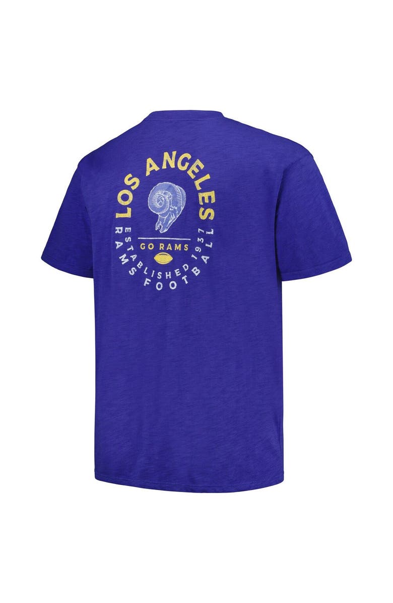 PROFILE Men's Profile Royal Los Angeles Rams Big & Tall Two-Hit Throwback T-Shirt, Alternate, color, 