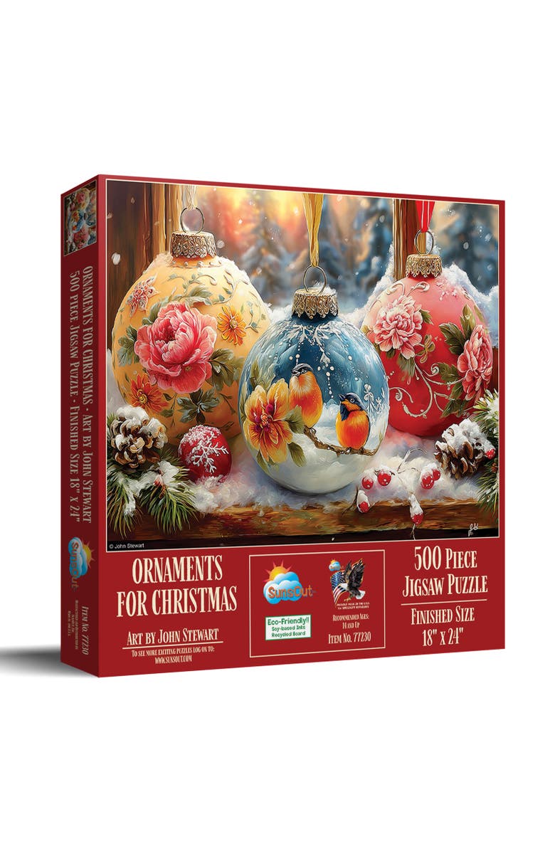 Sunsout Ornaments for Christmas 500 piece Jigsaw Puzzle for Adults, Main, color, Multicolor
