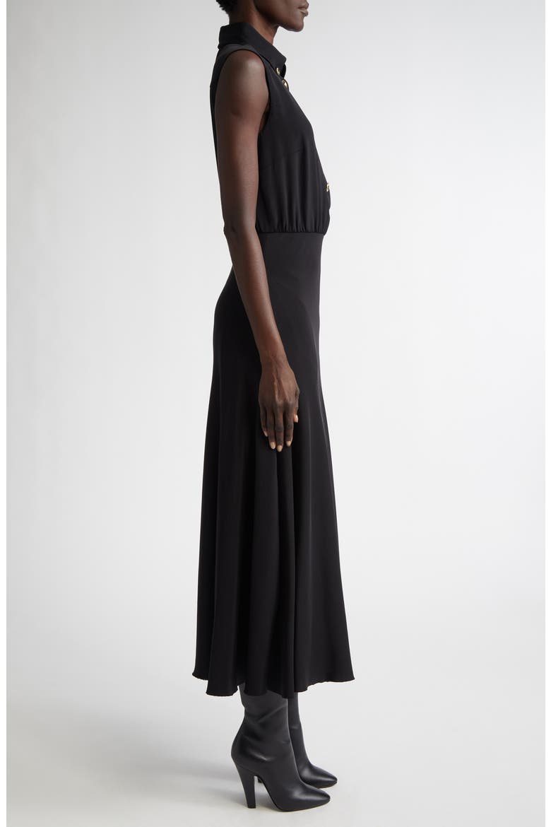 Amara Silk Button-Down Shirtdress, Alternate, color, BLACK