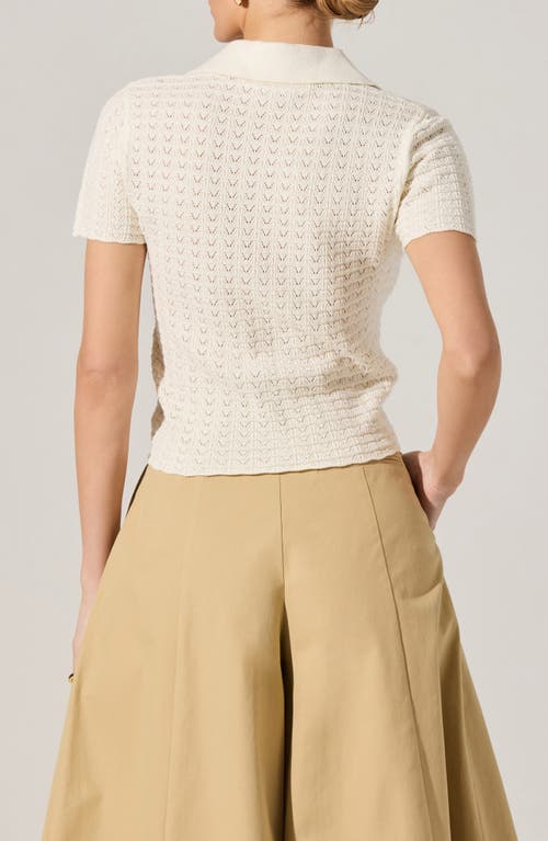 Astr The Label Short Sleeve Cardigan In White