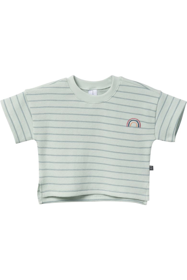 Drop Shoulder Top and Shorts Set, Alternate, color, Sky Stripe