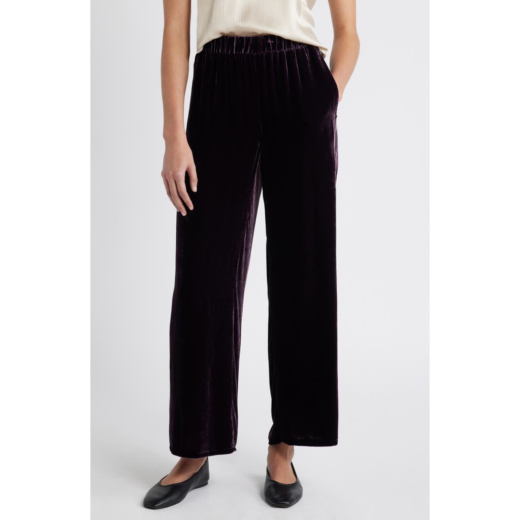 EILEEN FISHER EILEEN FISHER VELVET ANKLE WIDE LEG PANTS