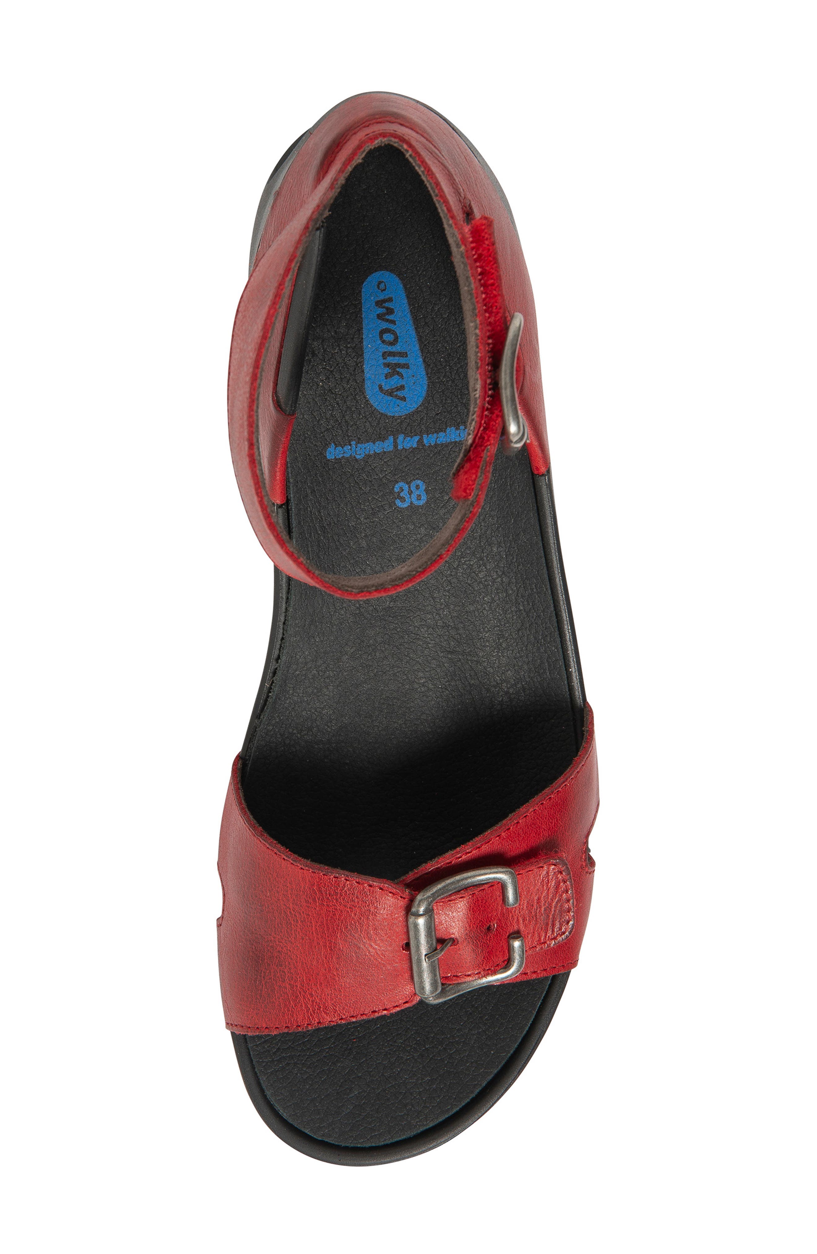 Eraza Ankle Strap Sandal, Alternate, color, RED