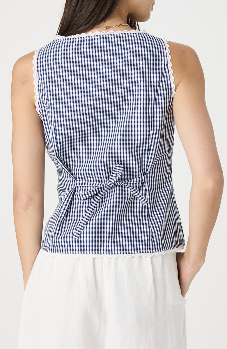 French Connection Gingham Cotton Poplin Vest, Alternate, color,