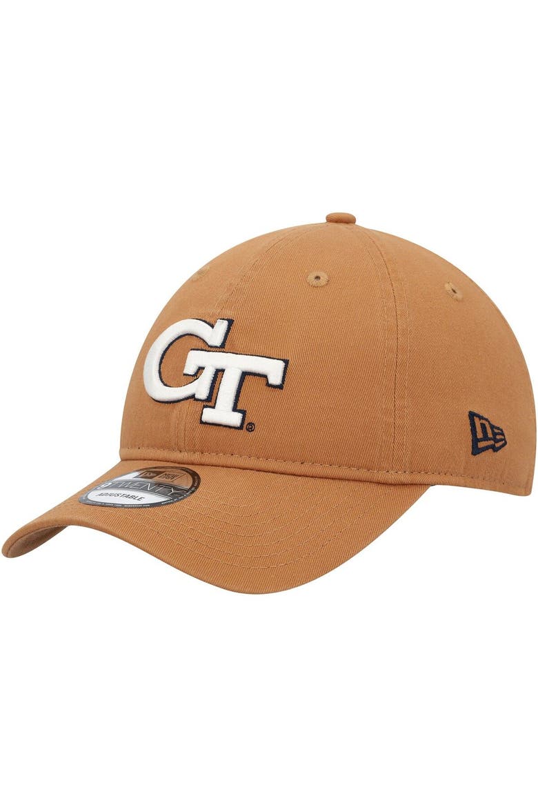 Men's New Era Khaki Georgia Tech Yellow Jackets Core Classic 2.0 9TWENTY Adjustable Hat, Main, color, Khaki