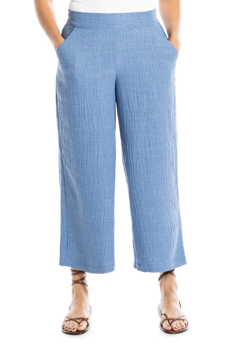 Textured Wide Leg Pants, Alternate, color, H CHAMBRAY