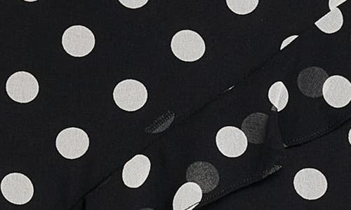 Wayf Violetta Polka Dot Ruffle Sleeve Dress In Black Polka Dot