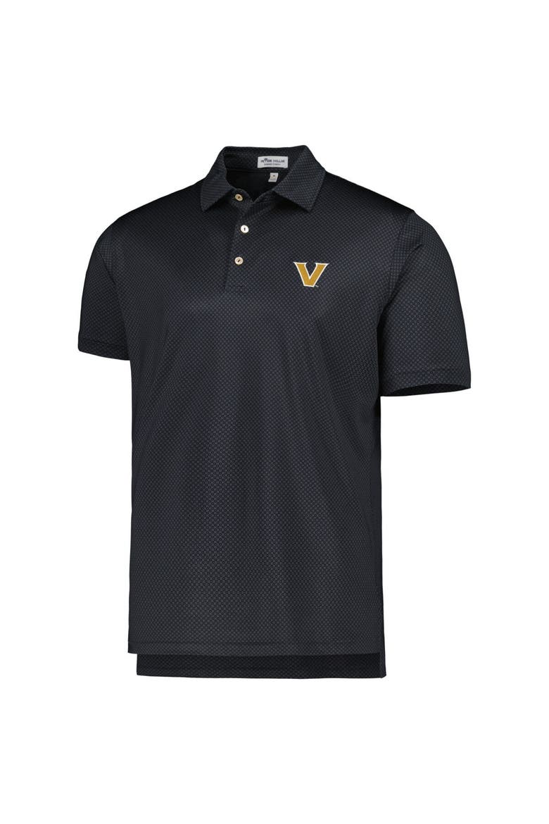 Men's Peter Millar Black Vanderbilt Commodores Dolly Performance Jersey Polo, Alternate, color, Black
