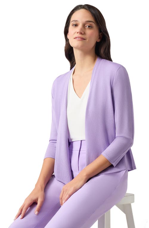 Kasper Open Front A-line Cardigan In Lavender Mist