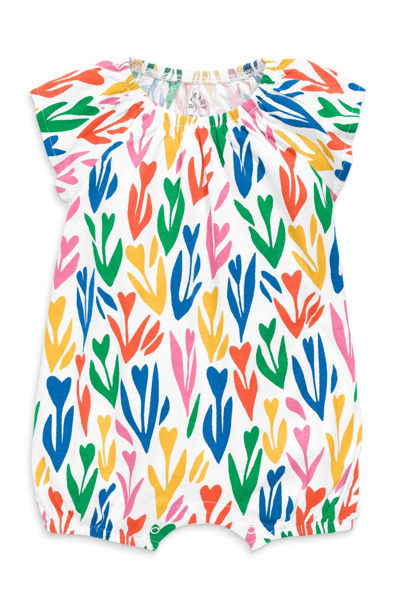 Primary Baby Flutter Sleeve Shortie In Rainbow Tulip Fields, Main, color, 