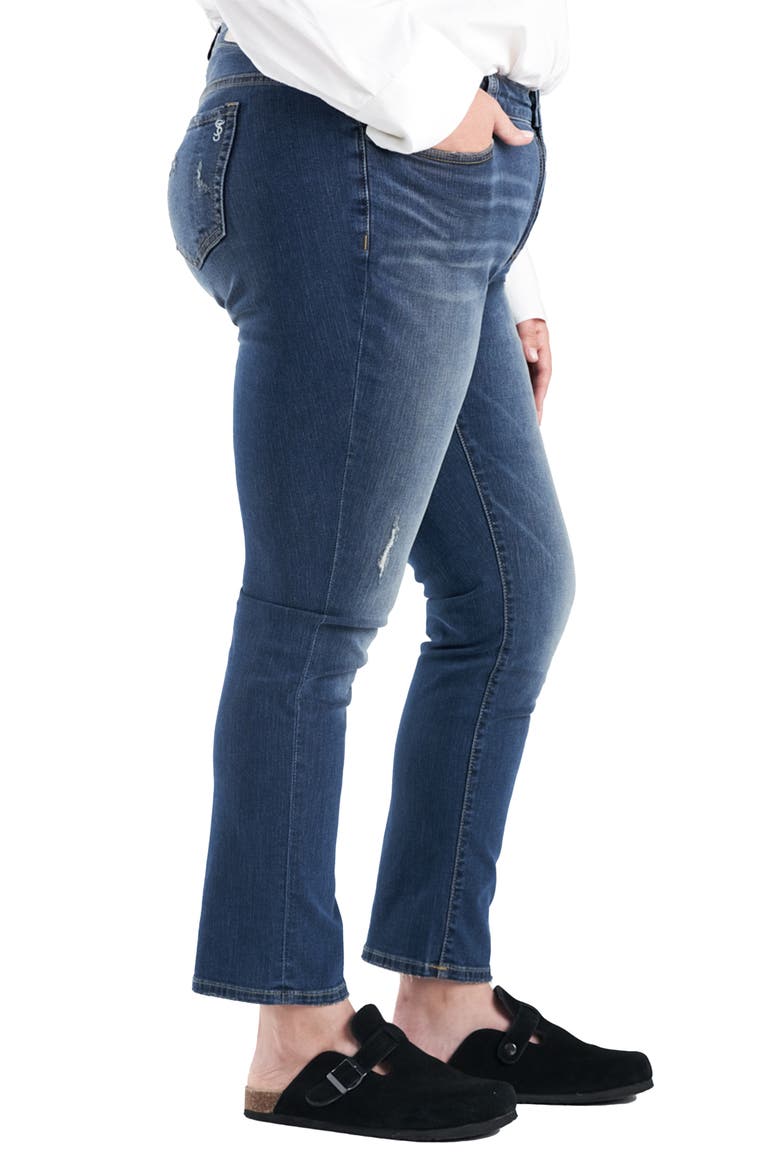 High Waist Distressed Straight Leg Jeans, Alternate, color, MAGGIE
