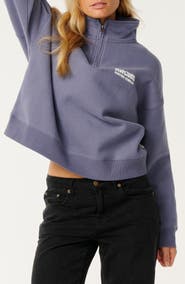 Rip Curl Surf Puff Logo Quarter Zip Sweatshirt