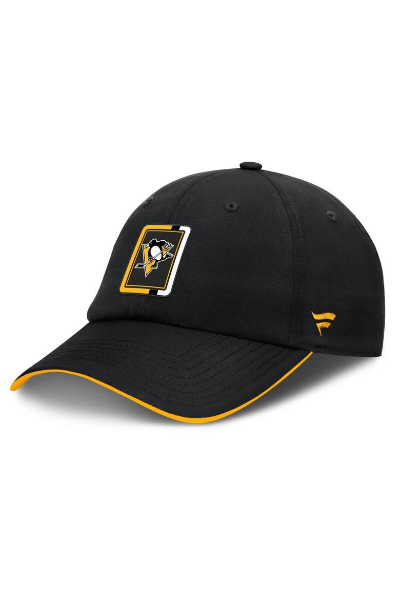 FANATICS Men's Fanatics Black/Gold Pittsburgh Penguins Authentic Pro Ripstop Adjustable Hat, Main, color, Black