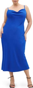 City Chic Sadie Satin Cocktail Midi Dress
