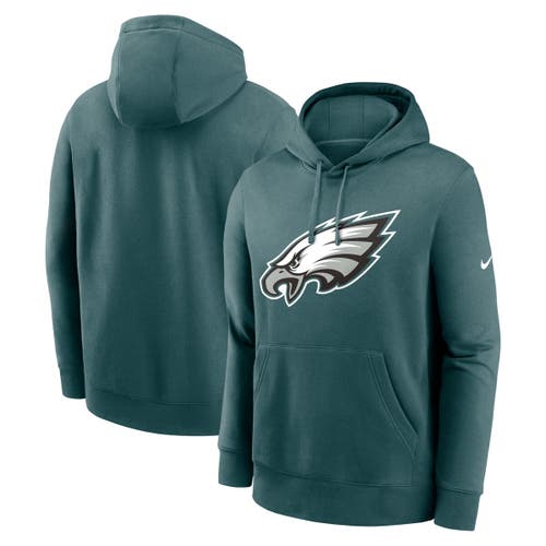 Nike Midnight Green Philadelphia Eagles Fan Gear Primary Logo Performance Pullover Hoodie In Green