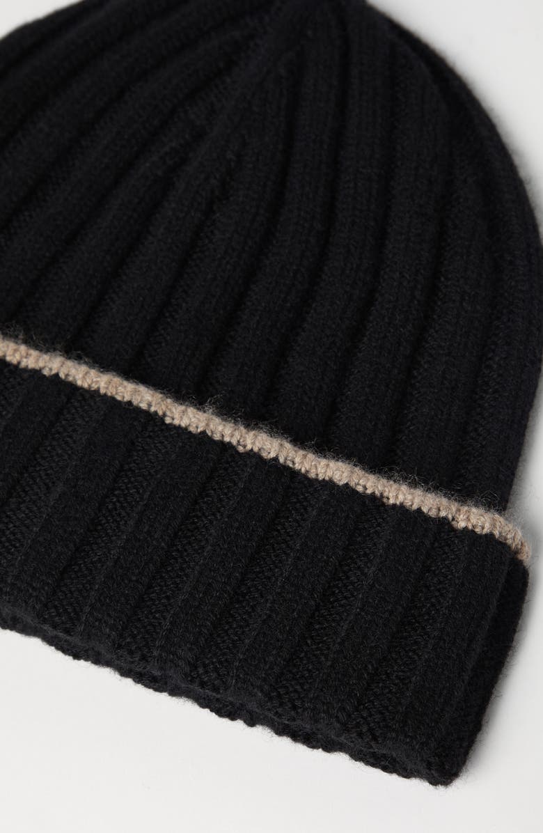 Brunello Cucinelli Cashmere rib knit beanie, Alternate, color, 