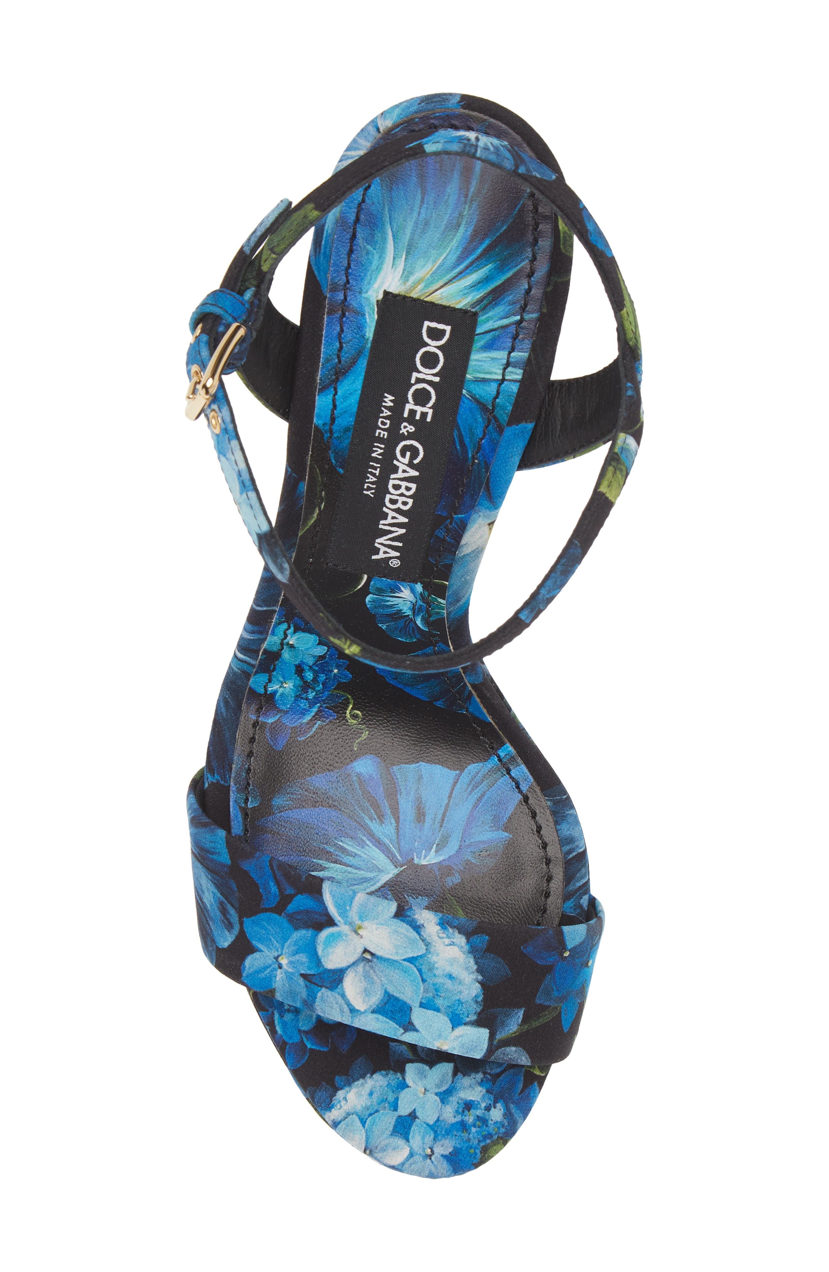 Dolce&Gabbana Keira Floral Ankle Strap Platform Sandal, Alternate, color, 