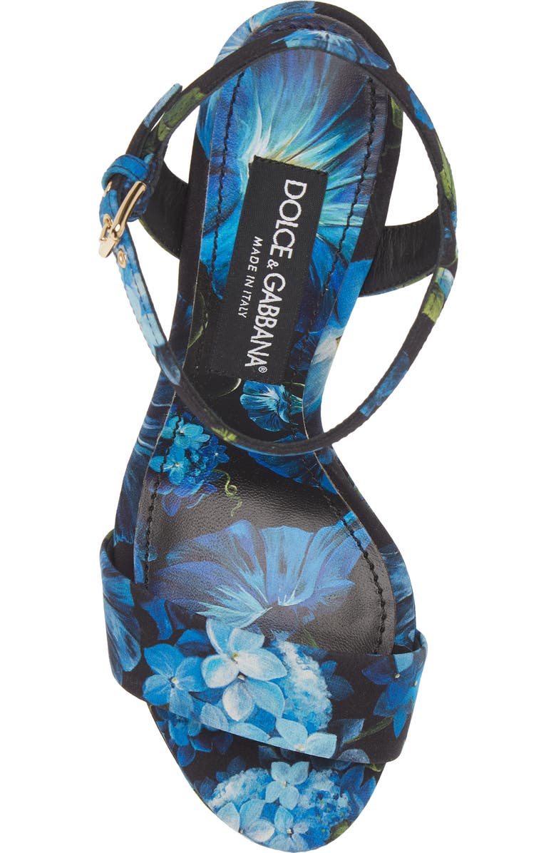 Dolce&Gabbana Keira Floral Ankle Strap Platform Sandal, Alternate, color,