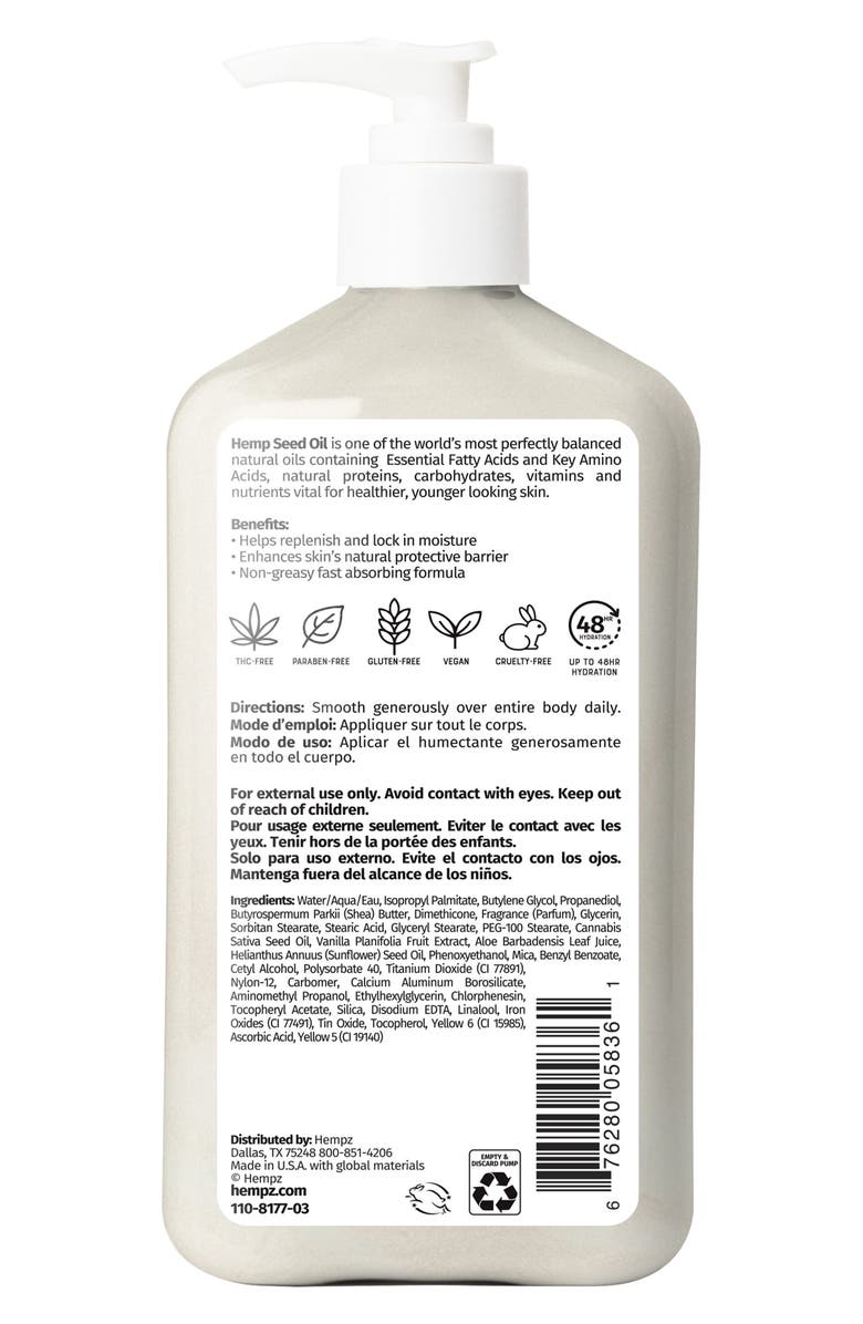 HEMPZ Spun Sugar & Vanilla Bean Body Moisturizer, Alternate, color, 