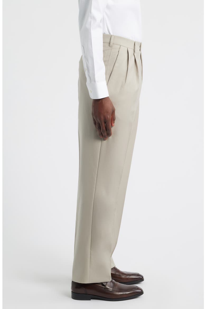 Bennett Straight Leg Pleated Dress Pants, Alternate, color, DARK BEIGE 2
