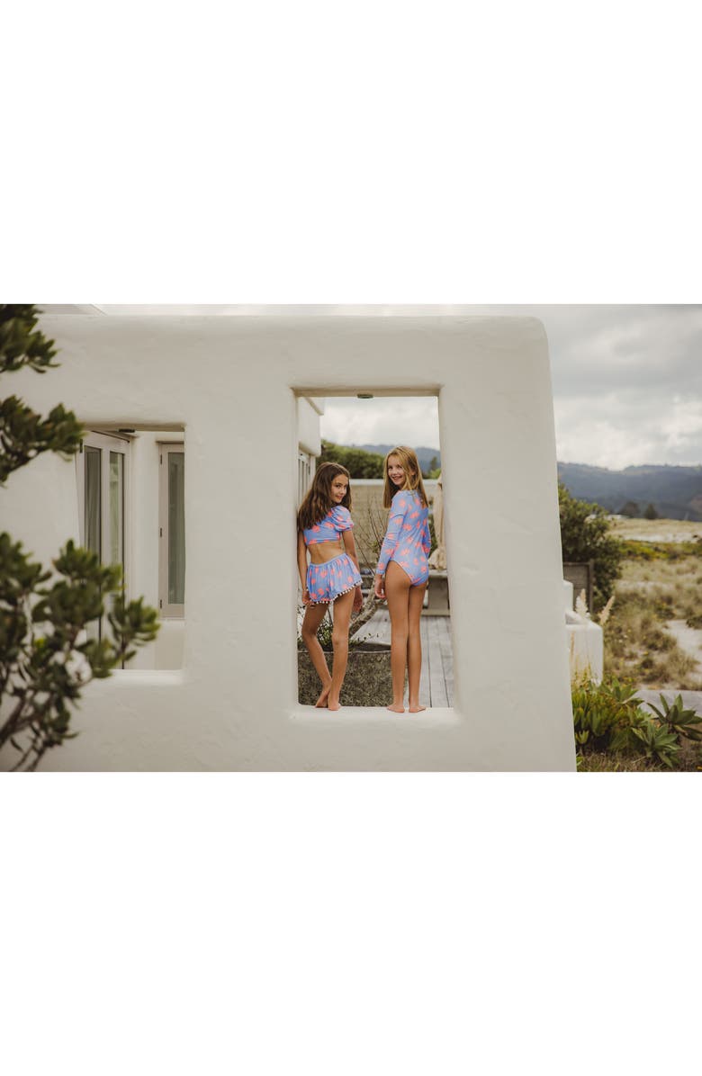 Snapper Rock Kids' Beach Bloom Long Sleeve One-Piece Swimsuit, Alternate, color, 